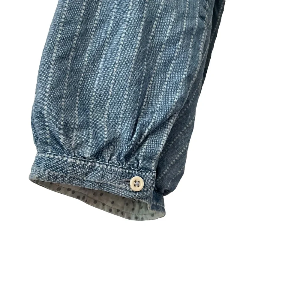 Levi’s Made & Crafted Light Blue Dotted Denim Shirt Dress With Pockets - Picture 12 of 16